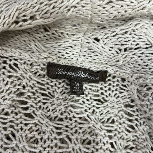 Tommy Bahama Linen Cotton Open Front Cardigan Sweater In Oatmeal Size M - Picture 4 of 9